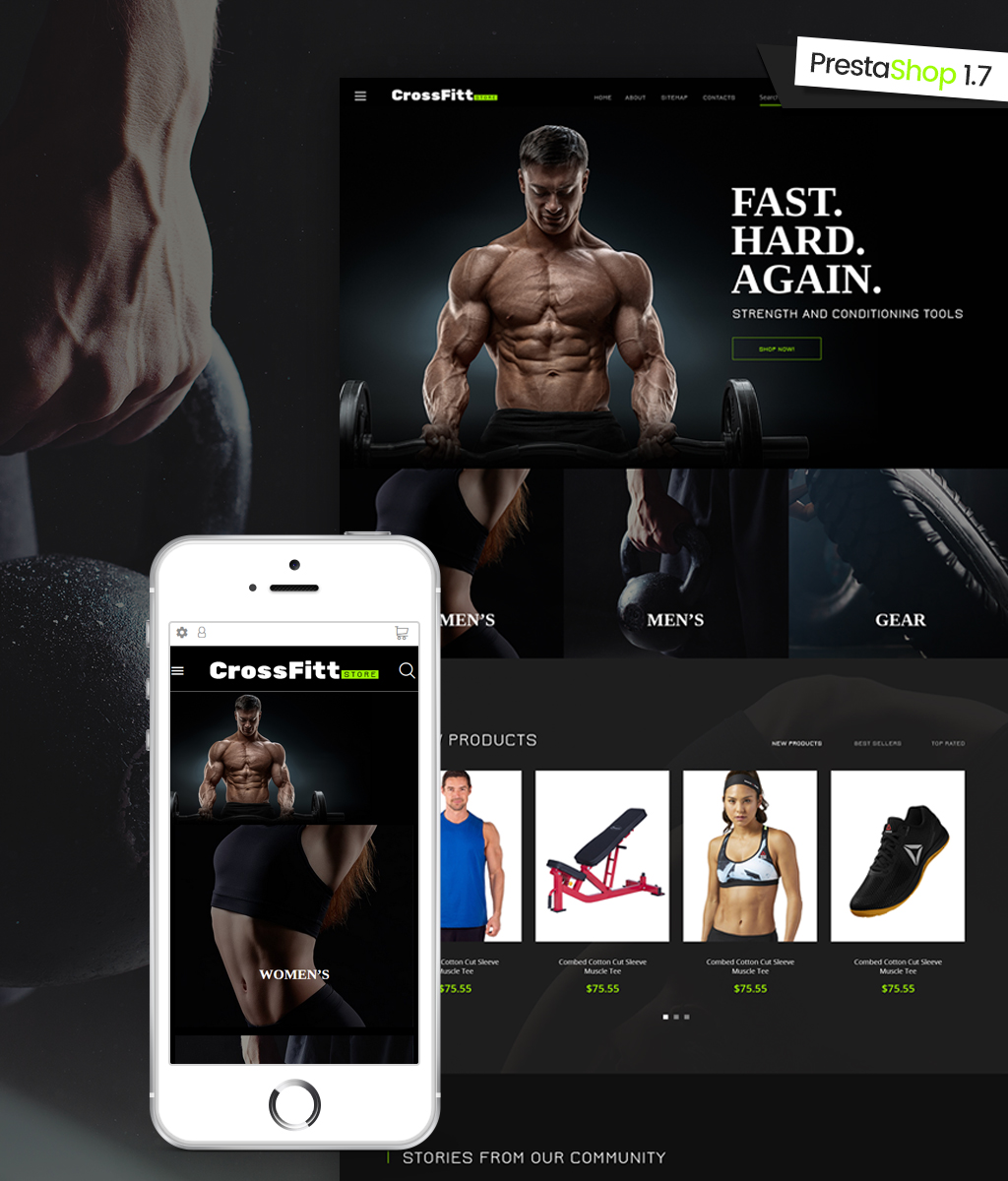 Crossfitt Store Tema PrestaShop №64600 - screenshot