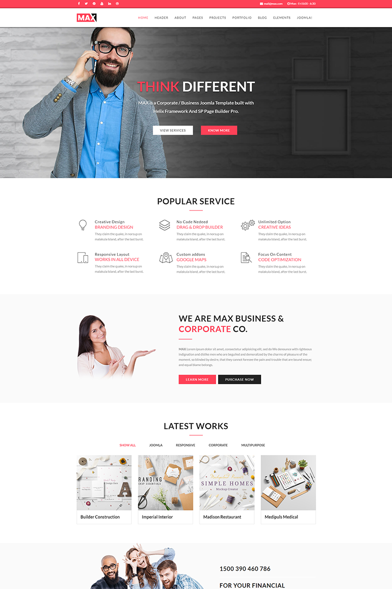 Max - Business Joomla Template - screenshot