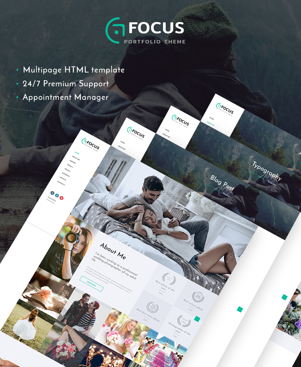 Modello Siti Web Responsive #64607 "Focus - Photographer Portfolio" - screenshot