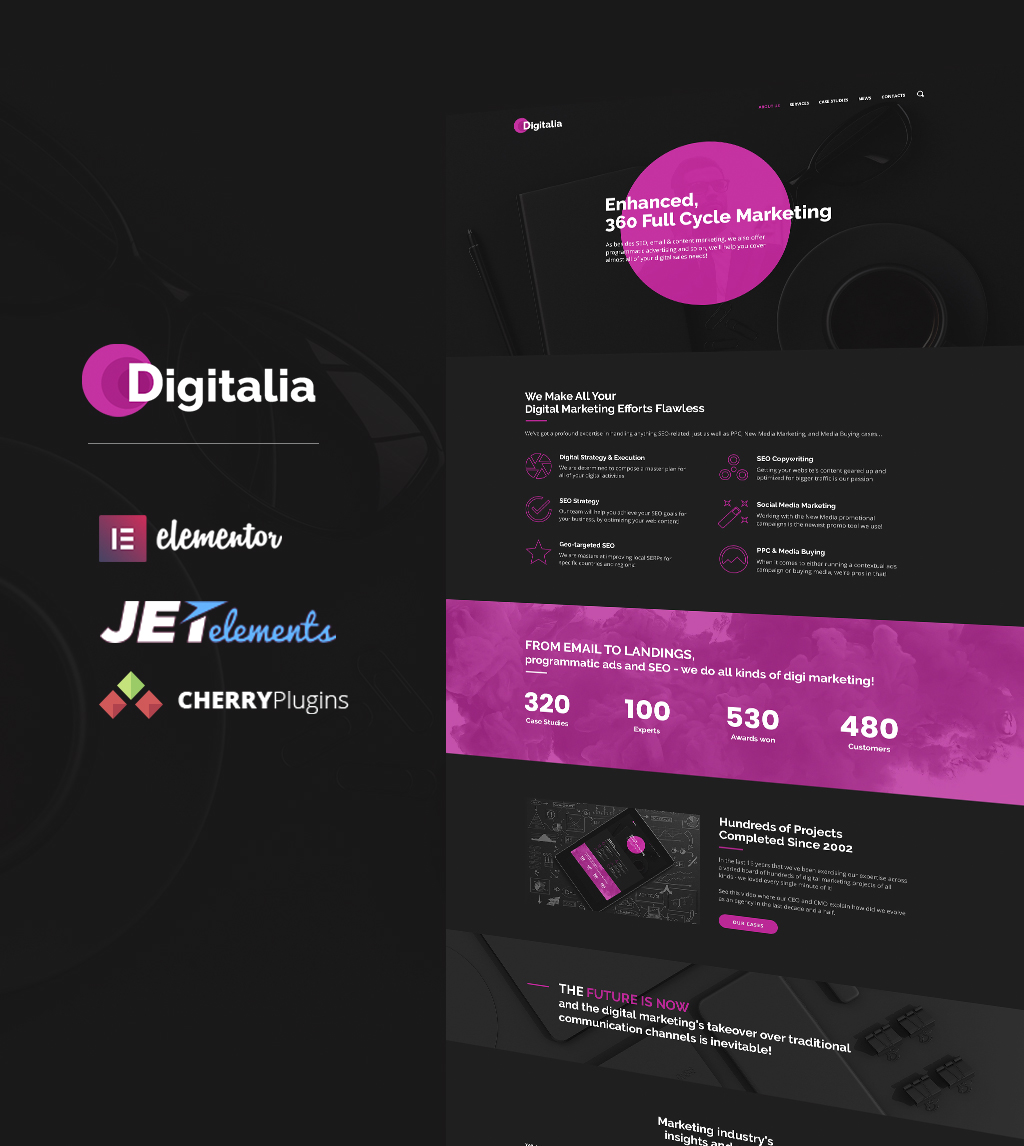 Responsive Digitalia - Digital Agency WordPress Theme #64661 - Ekran resmi