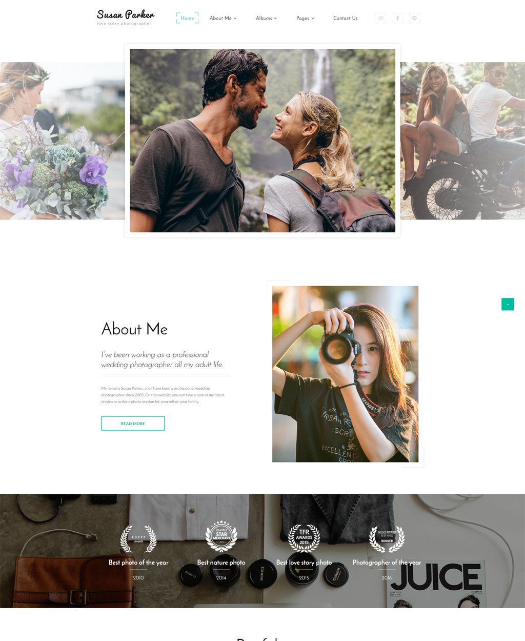 Susan Parker - Lovestory Photographer Multipage Website Template New Screenshots BIG