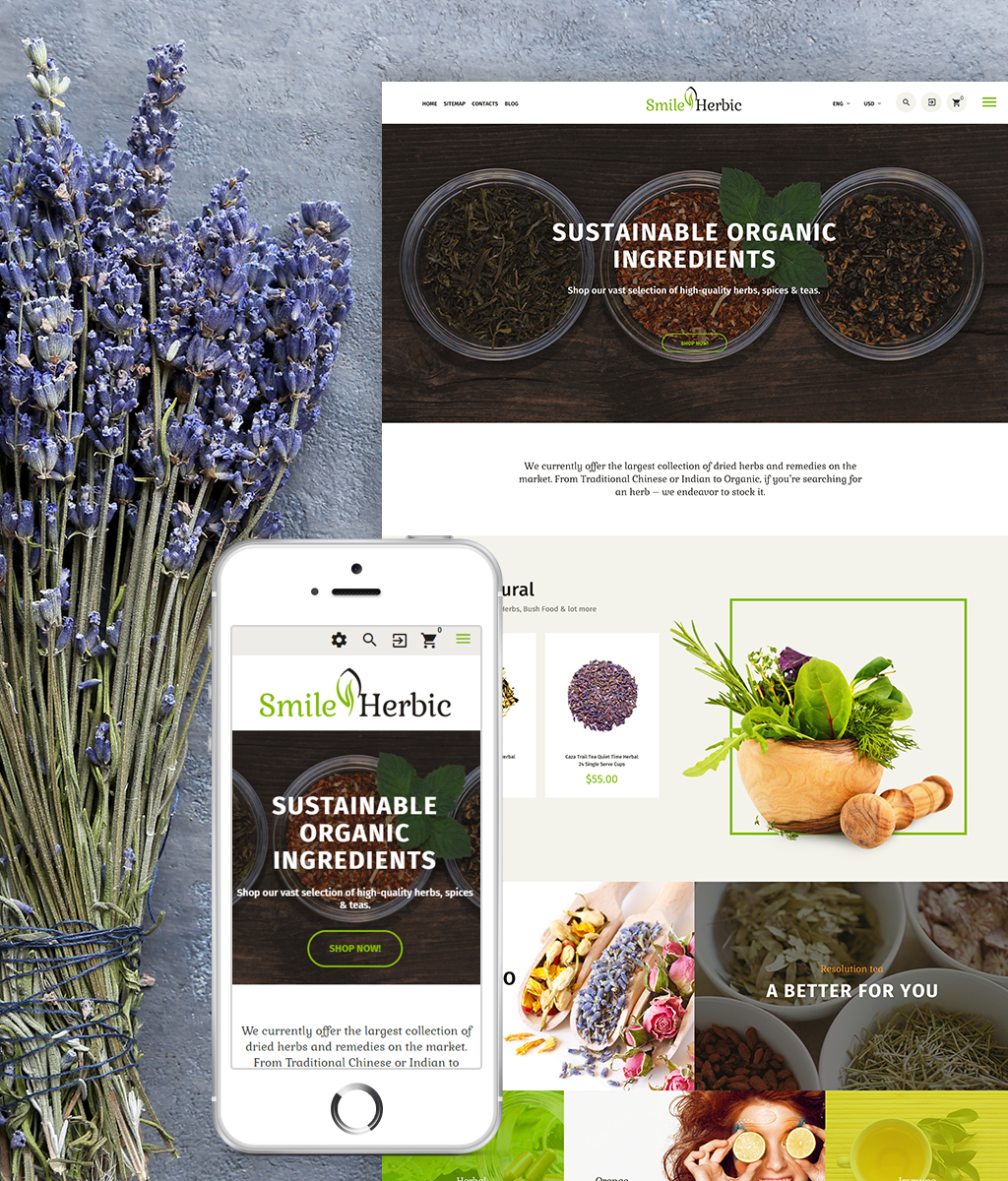 Tema De PrestaShop "SmileHerbic" #64651 - captura de pantalla