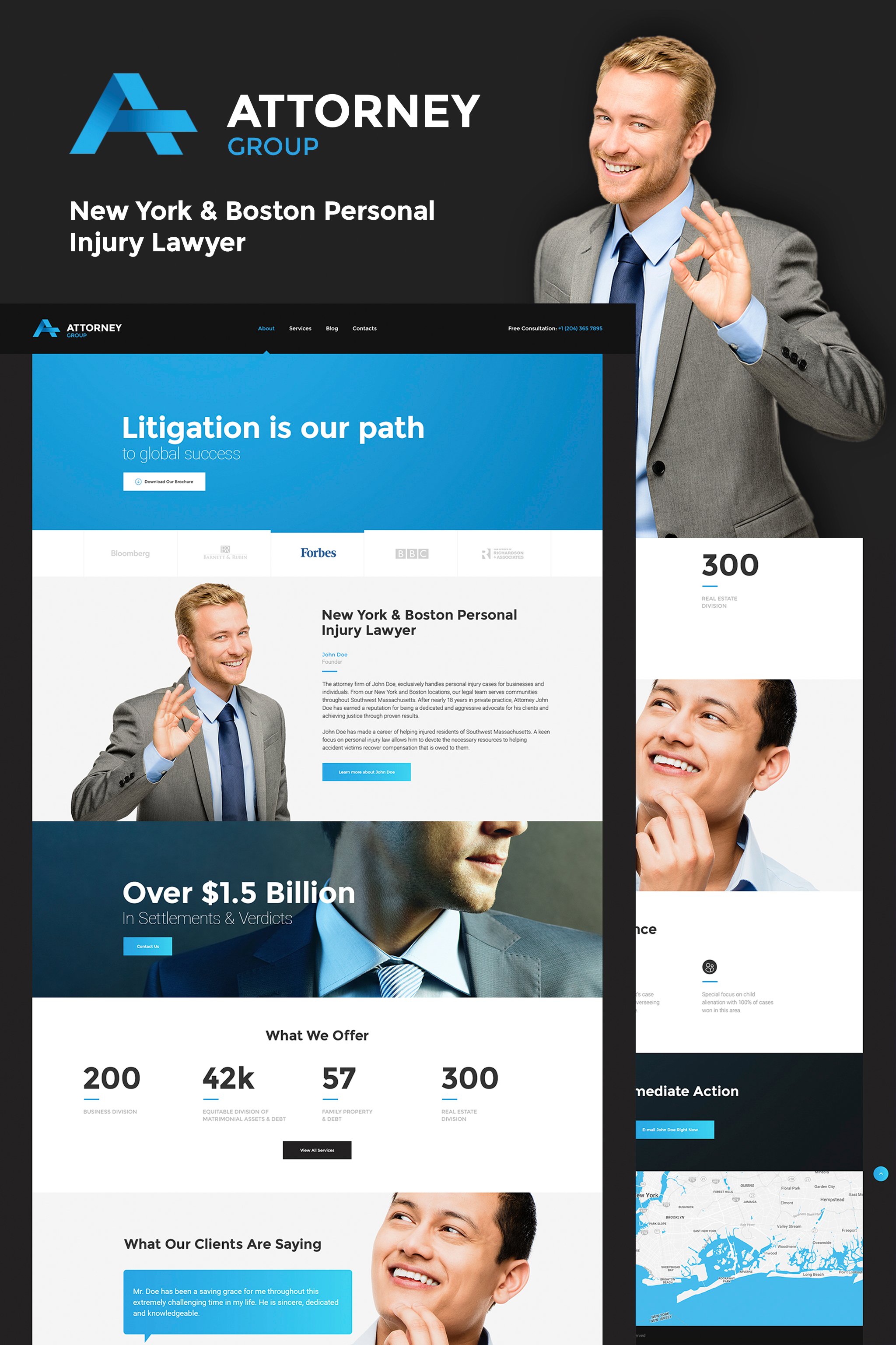WordPress Theme namens "Attorney Group - Law Firm WordPress Theme" #64662