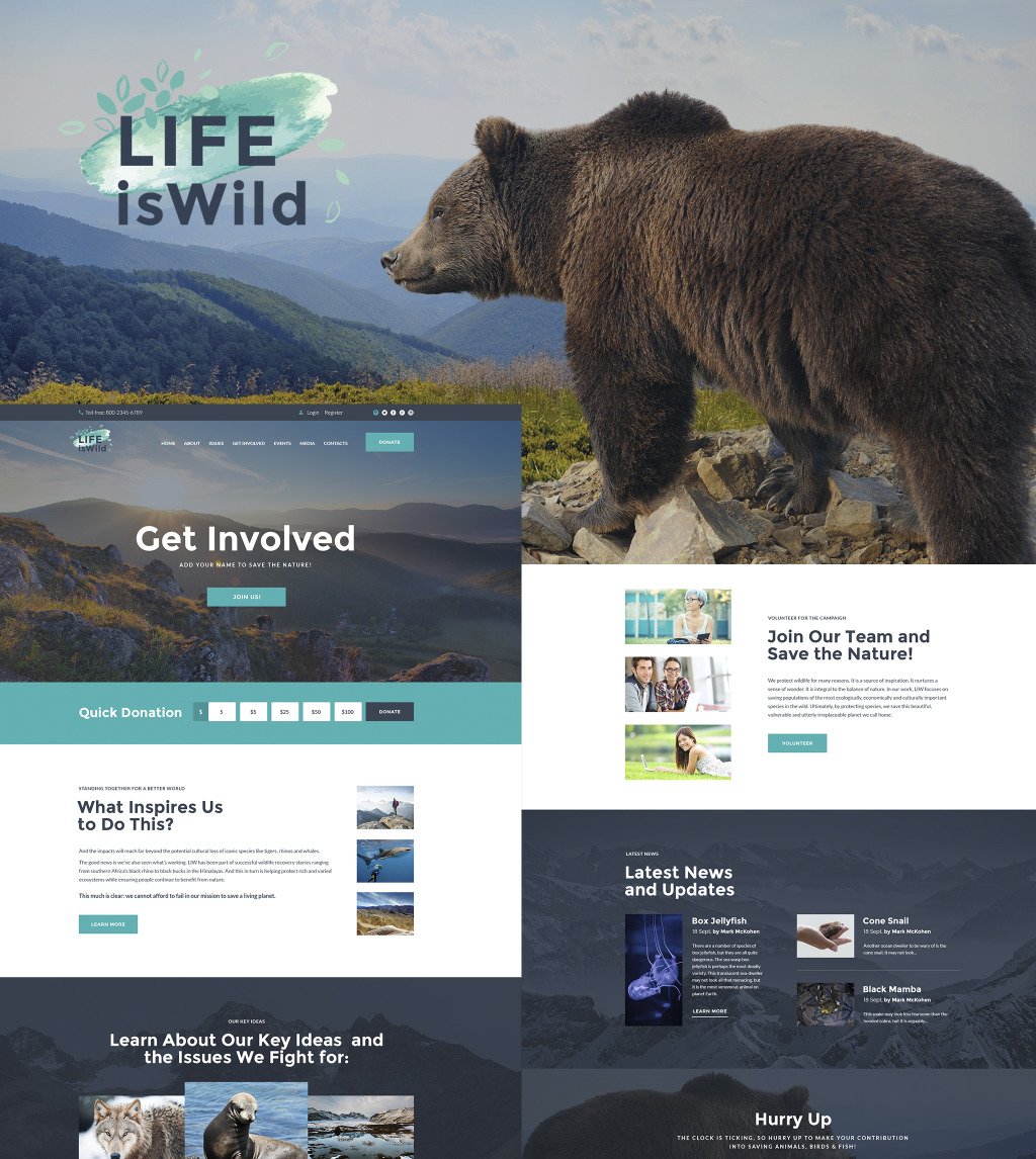 Live demo for LifeisWild - Wild Life WordPress Theme WordPress Theme #64785