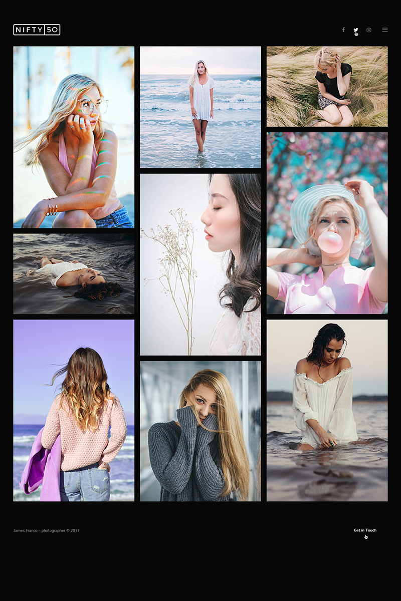 "Nifty Fifty - Photography" - WordPress шаблон №64743