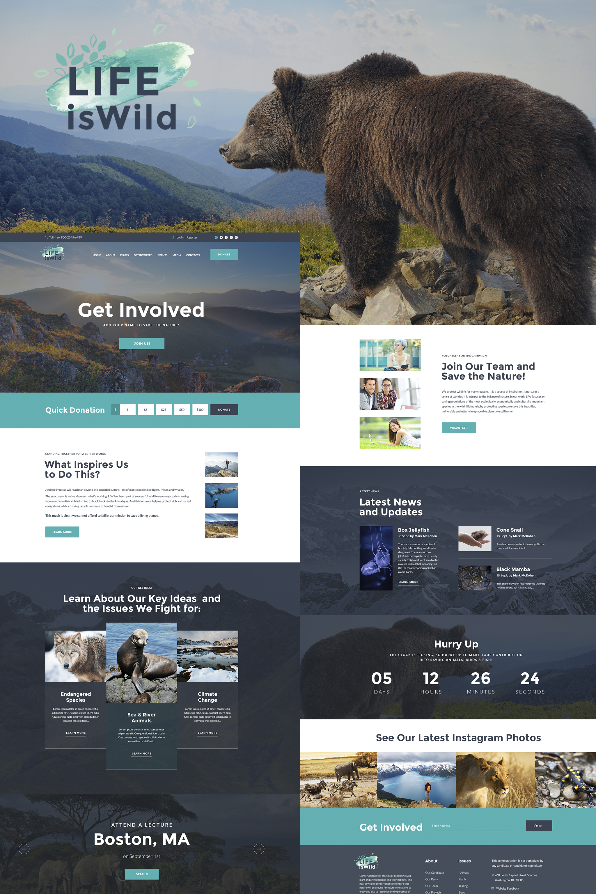 Reszponzív LifeisWild - Wild Life WordPress Theme WordPress sablon 64785