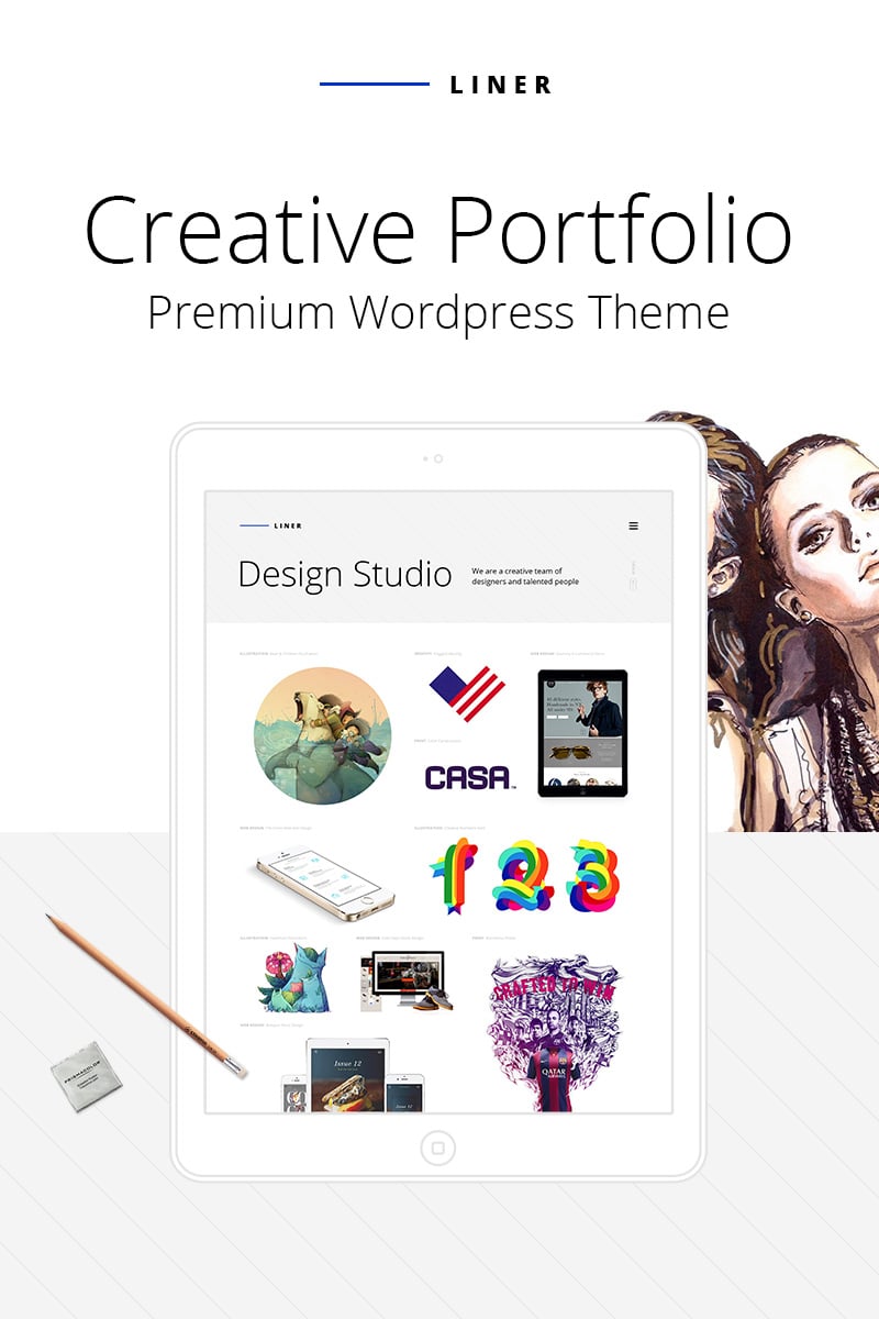 Reszponzív Liner - Creative Clean Portfolio WordPress sablon 64740