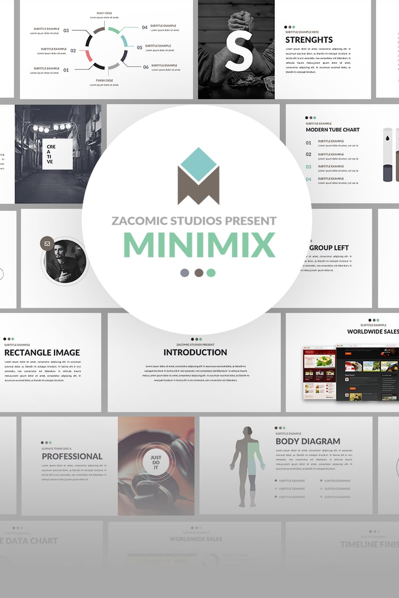 Szablon PowerPoint Minimix Powerpoint Presentation #64770 - zrzut ekranu