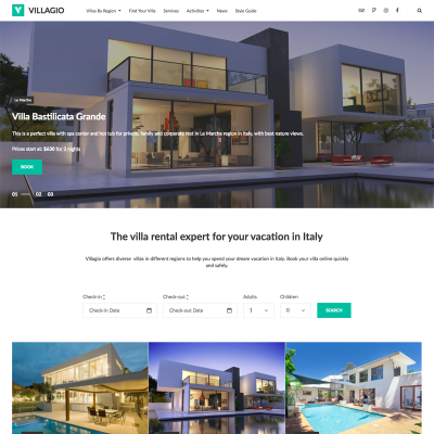 Villagio - Property Booking WordPress Theme