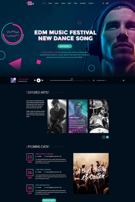 Template #64851 Audio Player Webdesign Template - Logo template Preview
