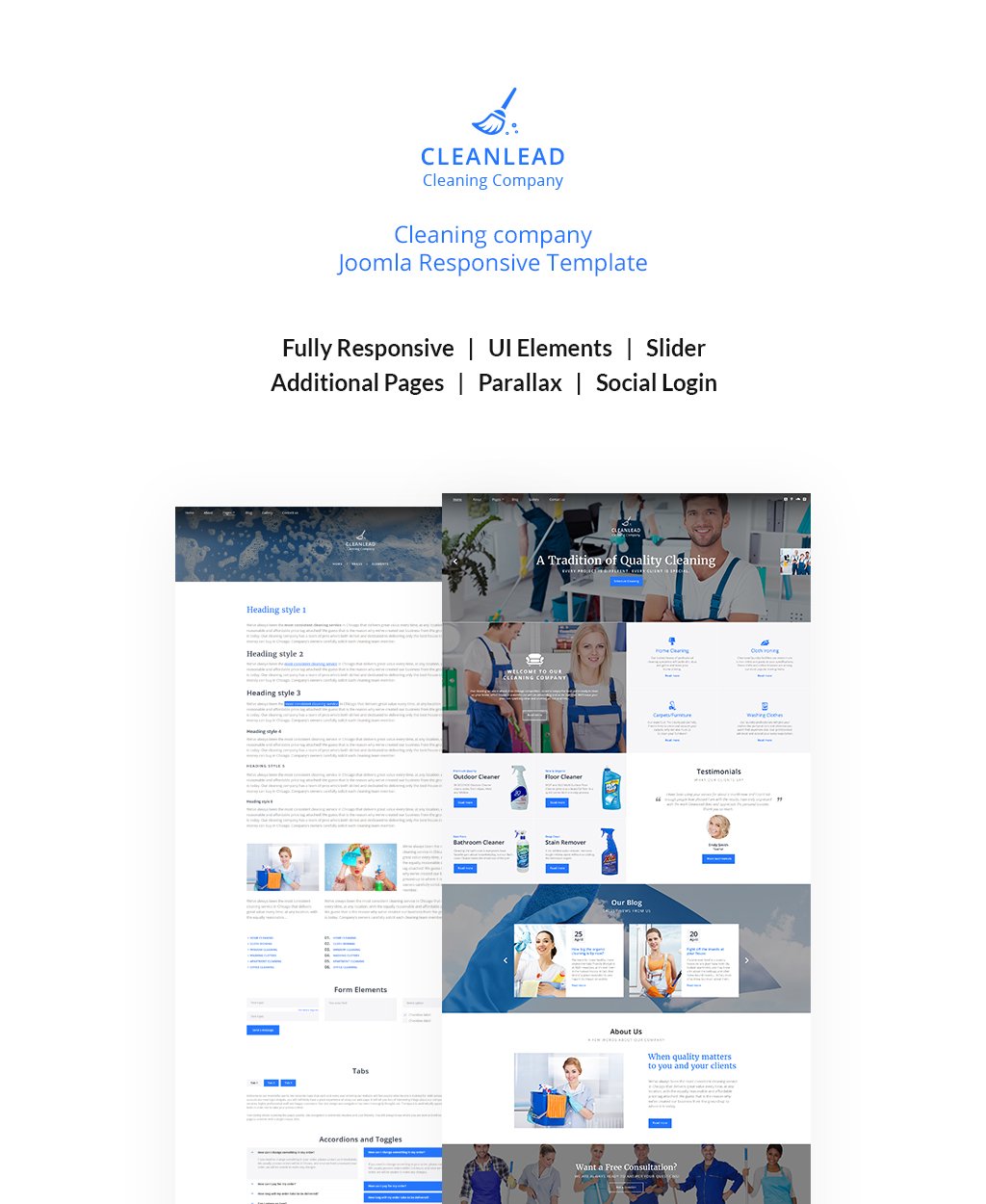 Cleaning Responsive Joomla Template New Screenshots BIG