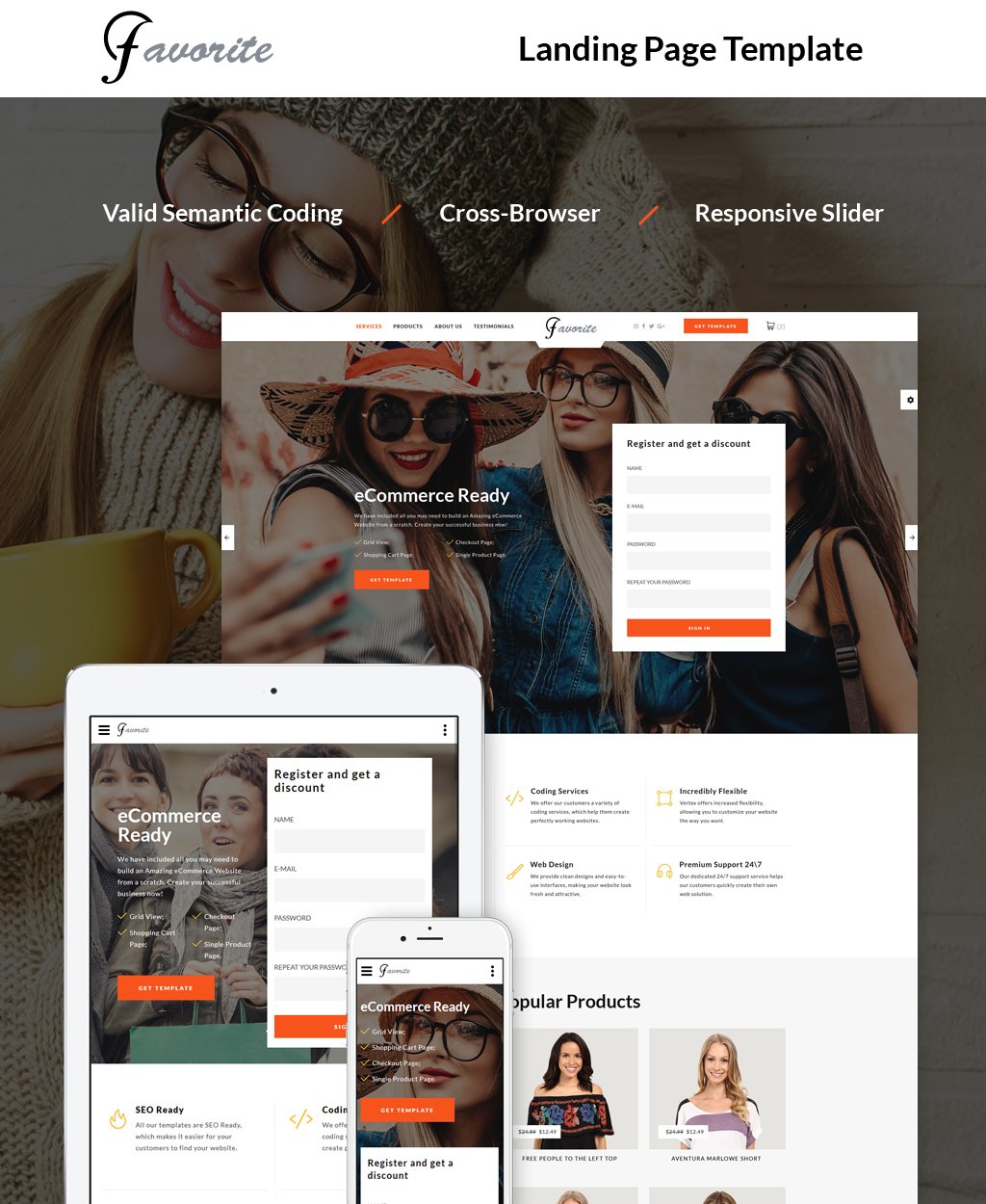 Favorite - Shop Landing Page Template New Screenshots BIG