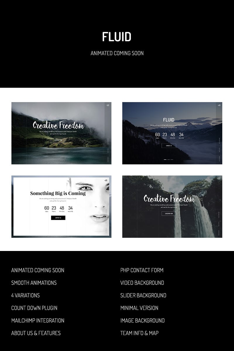 Fluid — Animated Coming Soon Template Website Template - screenshot
