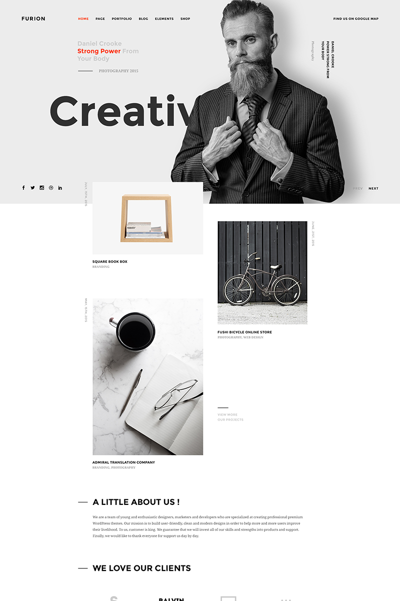 "Furion - Creative and Agency" - PSD шаблон №64850