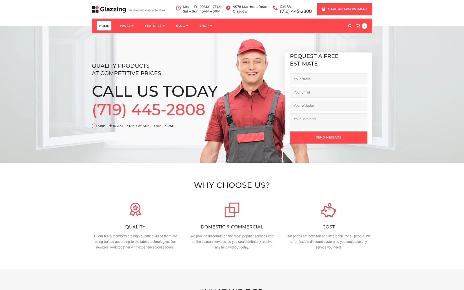 Glazzing - Window Installation Services WordPress Theme WordPress Theme - screenshot