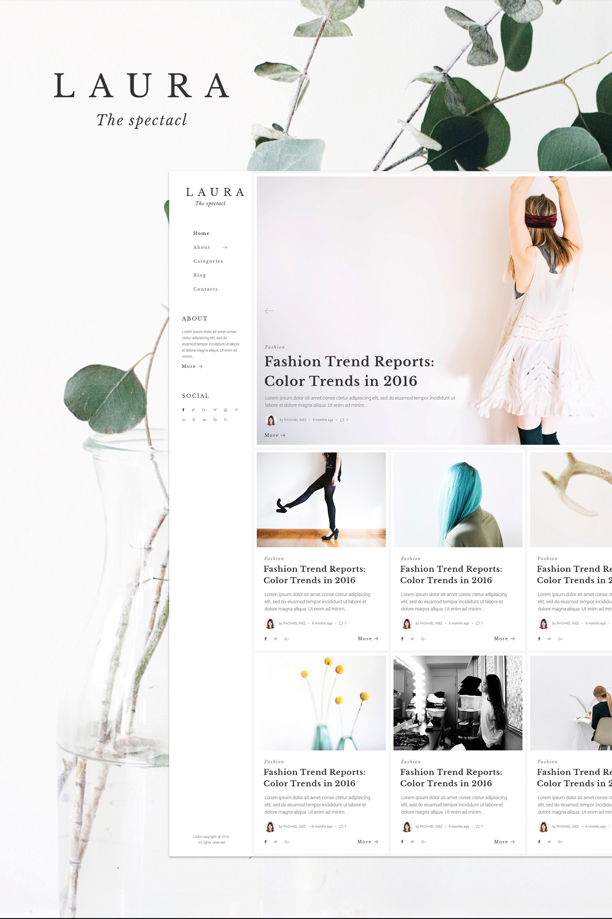 Laura Women Fashion Blog WordPress Theme WordPress Theme