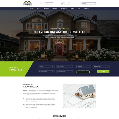 Modèle Web pour site d'agence immobilière #64874