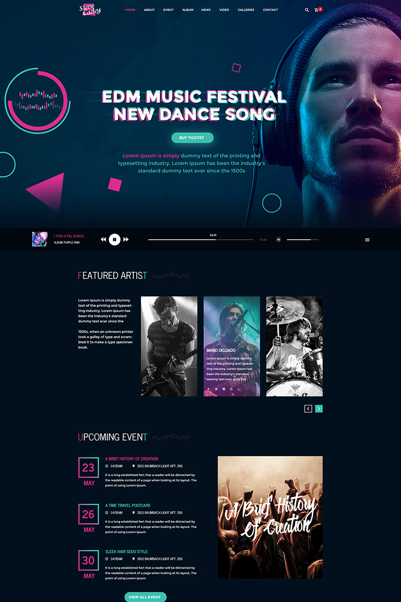 Steve Cadey - Modern & Stylish Music Event PSD sablon 64851