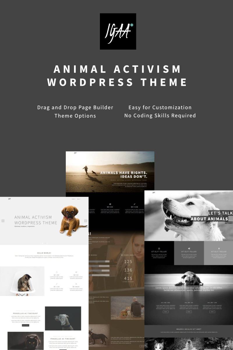 WordPress Theme namens "Igaa - Animal Activism" #64875