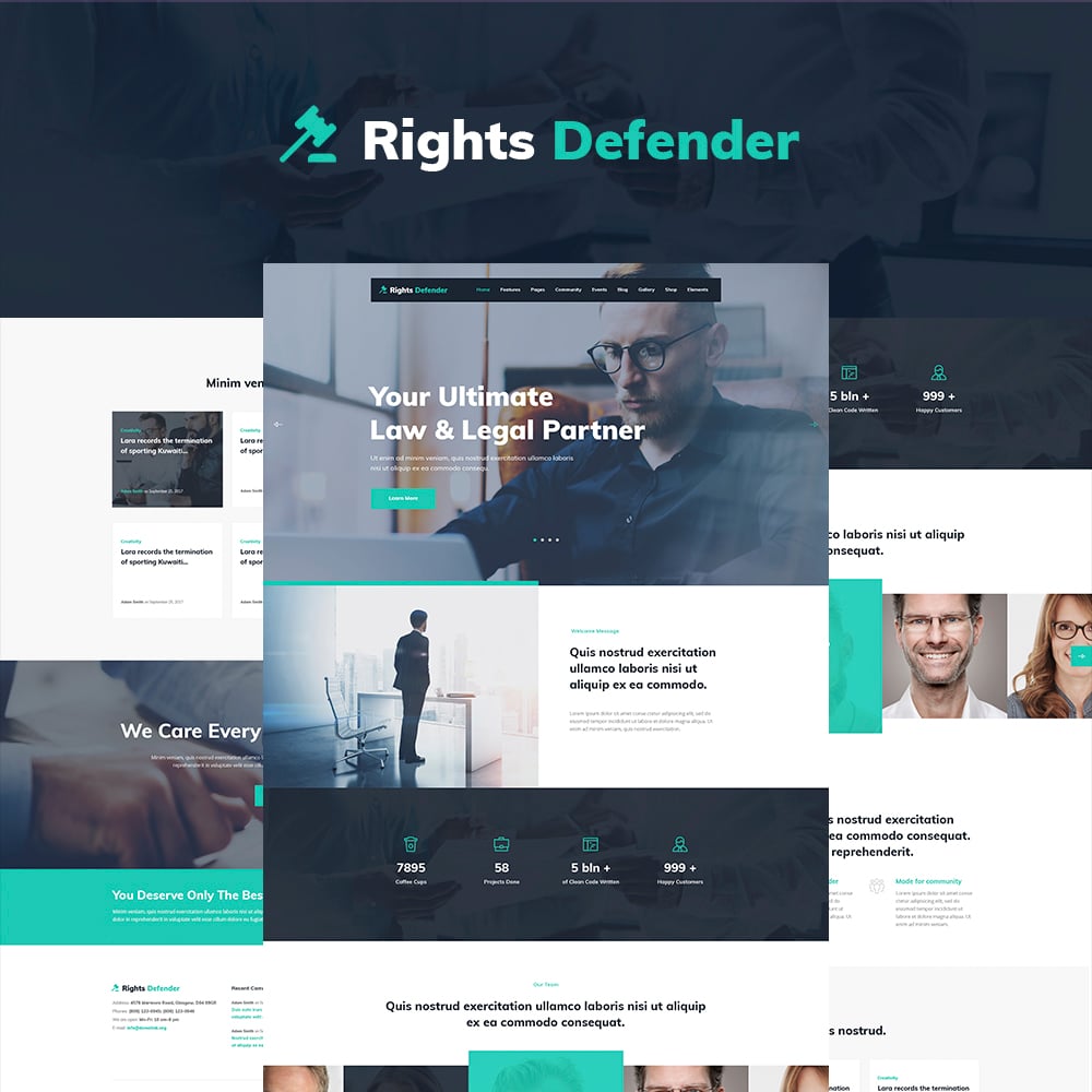 WordPress Theme namens "Rights Defender - Lawyer WordPress Theme" #64848