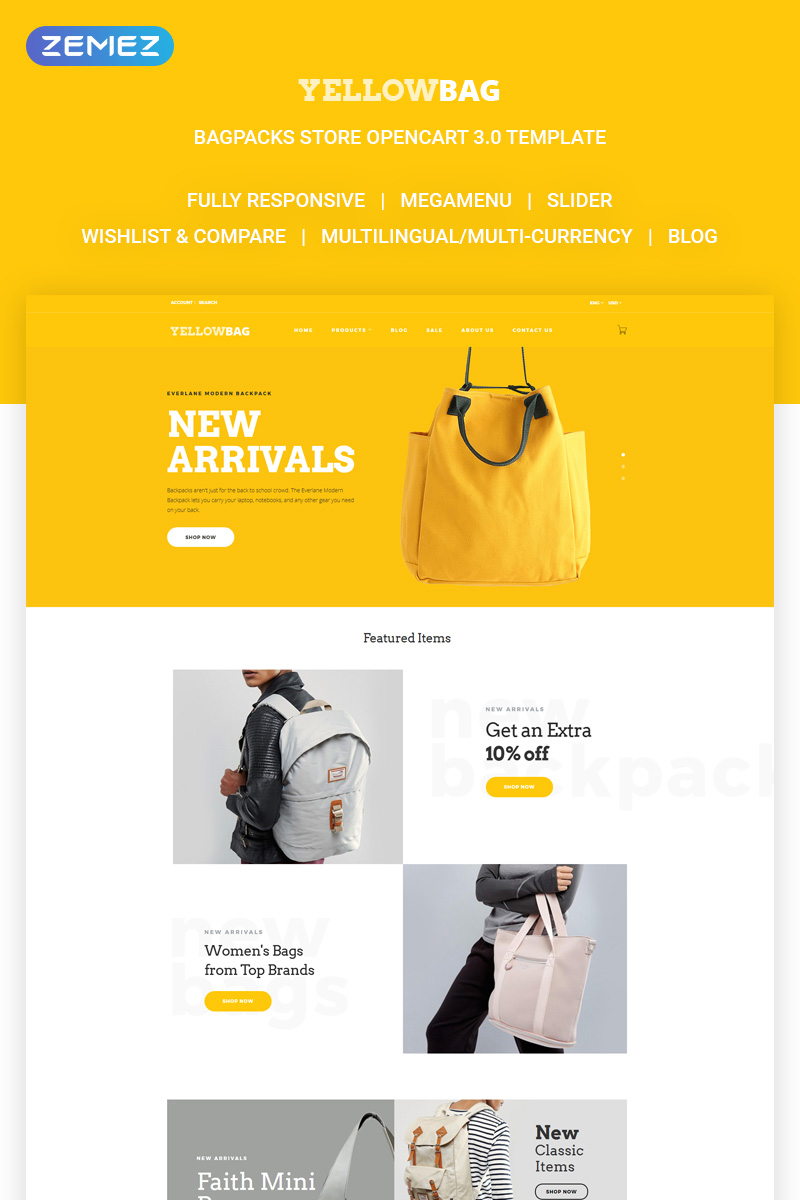 YellowBag OpenCart Template New Screenshots BIG