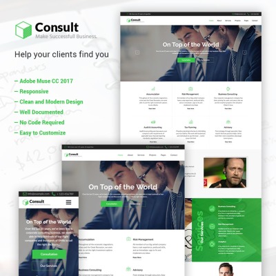Consult - Plantilla de Adobe CC 2017 Muse para Consultoría #64982