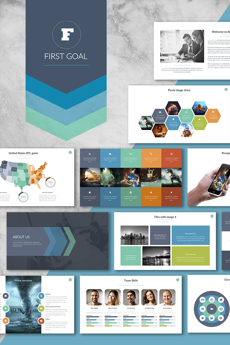 First Goal Template PowerPoint №64948 - captura de tela