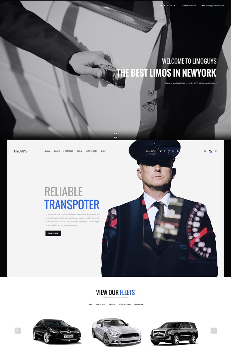 Limoguys - Car Rental and Service PSD Template