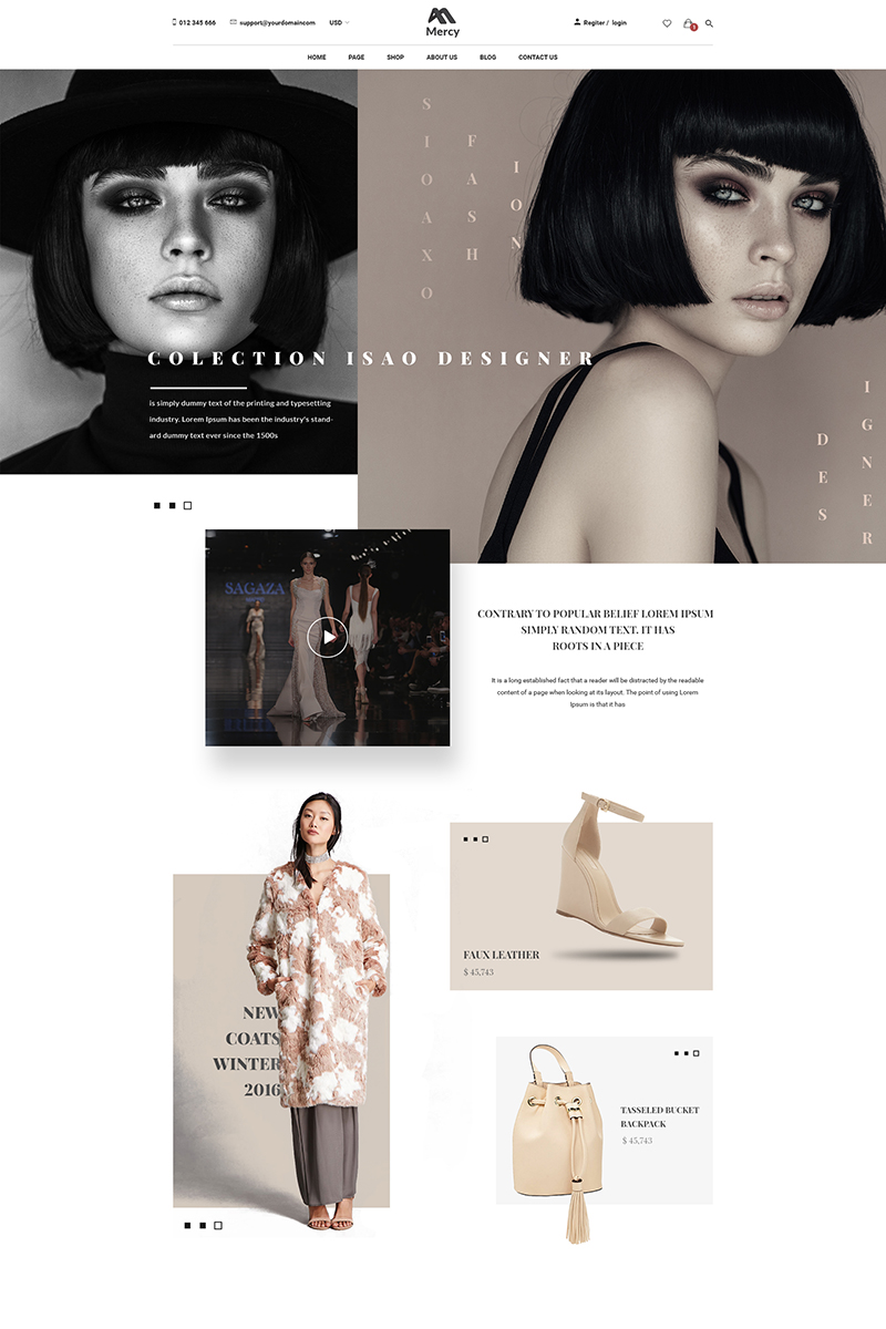 Mercy - Stunning Fashion eCommerce PSD Template - screenshot