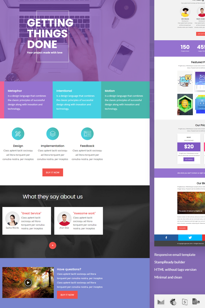 Newsletter Vorlage namens "Wave - StampReady Builder + Responsive" #64989