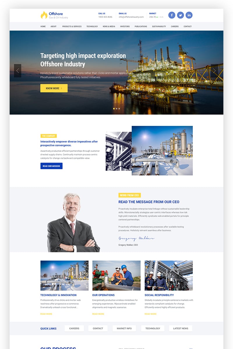 Offshore Industrial Business Responsive WordPress Theme - screenshot