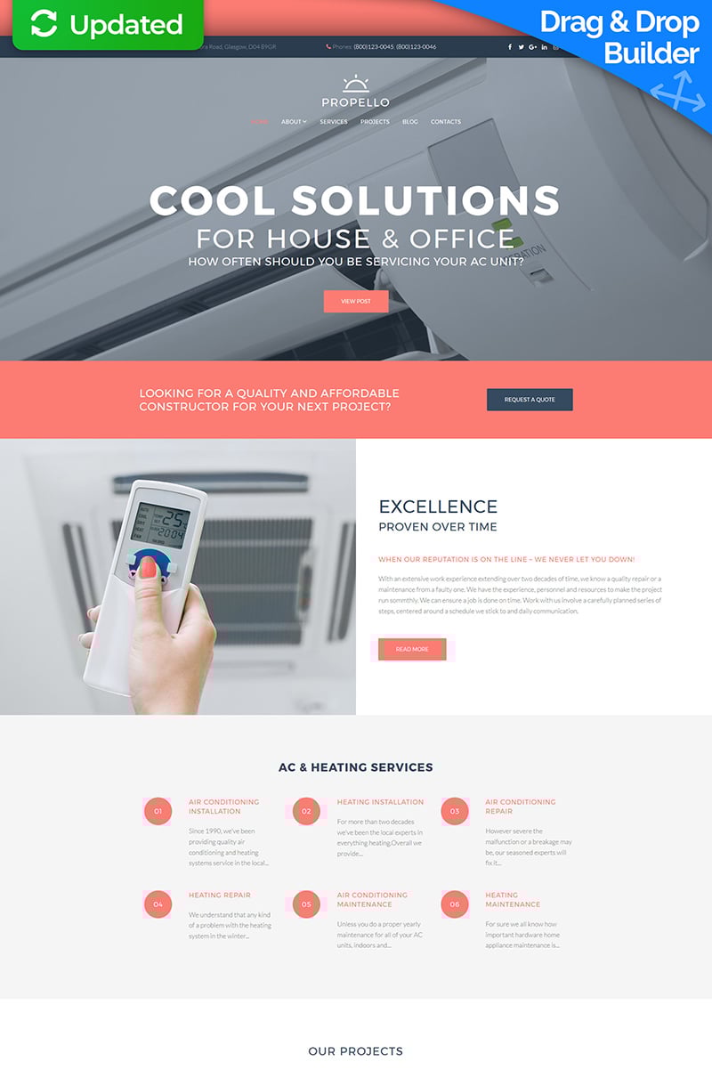 Responsive Moto CMS 3 Template over Airconditioning №64975