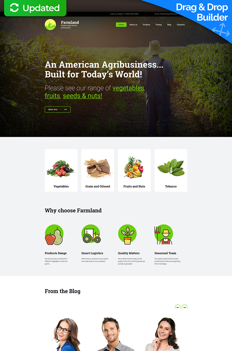 Agriculture Responsive Moto CMS 3 Template - screenshot