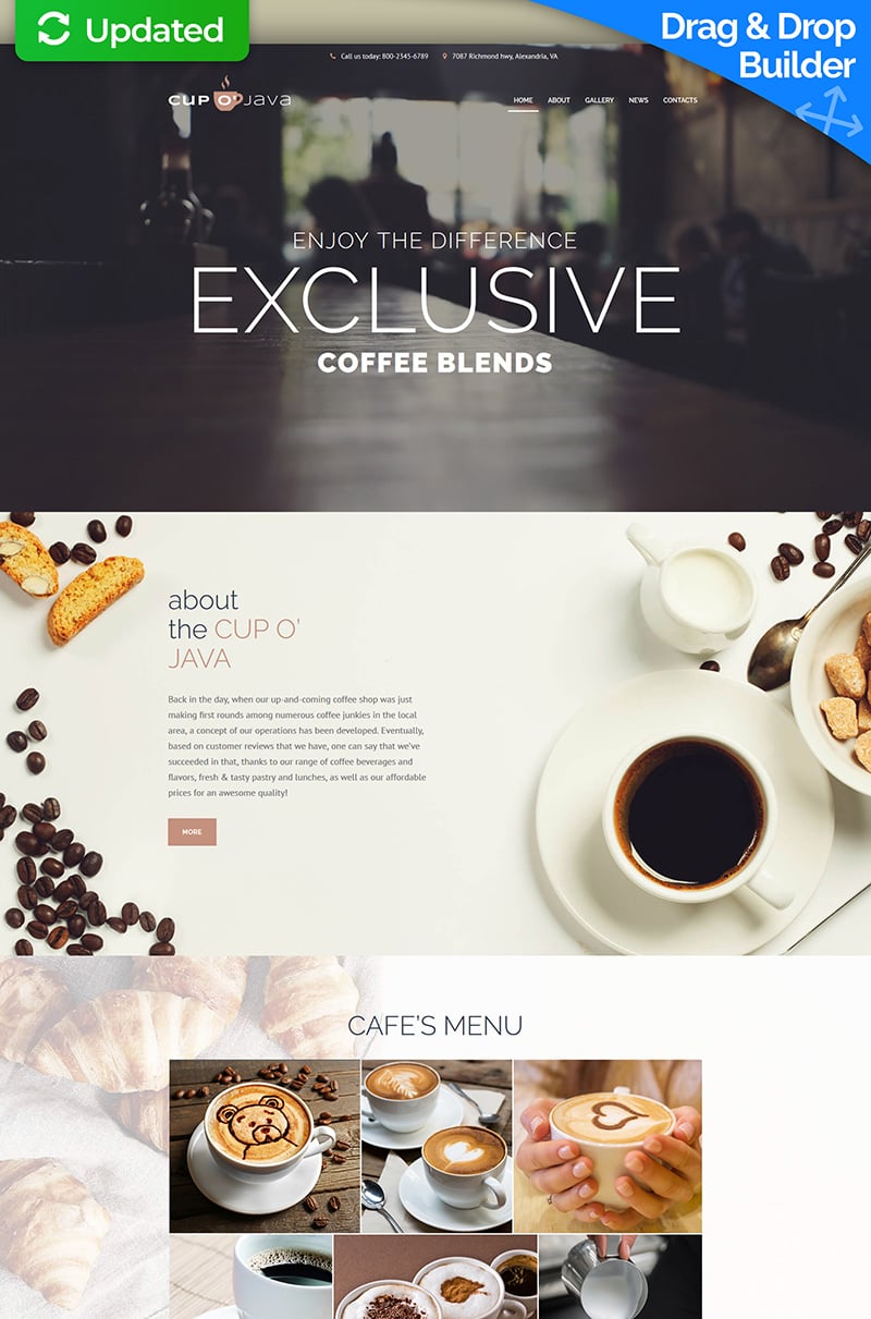 Coffee Shop Responsive Moto CMS 3 Template New Screenshots BIG