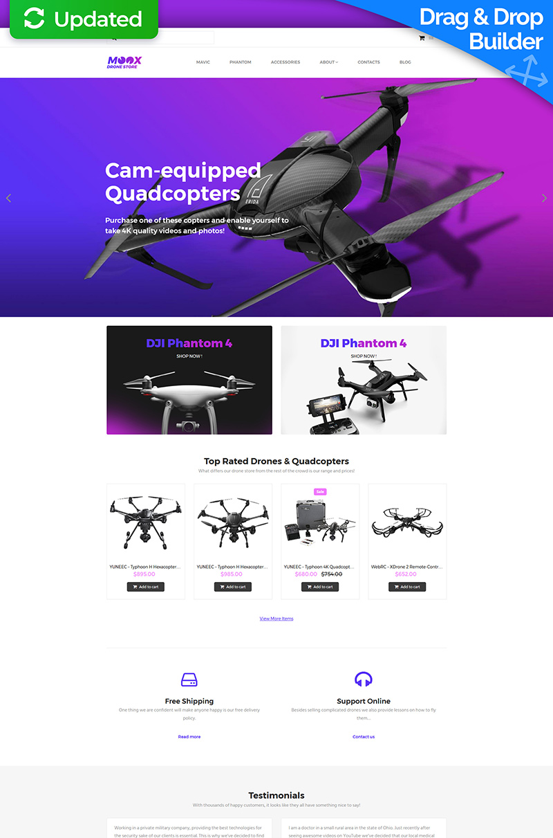 Moox - Drone Store MotoCMS Ecommerce Template - screenshot