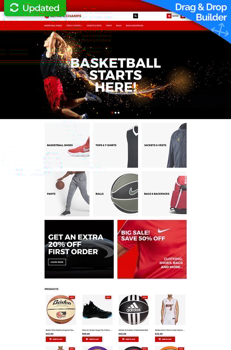 OlympicChamps - Basketball MotoCMS Ecommerce Template