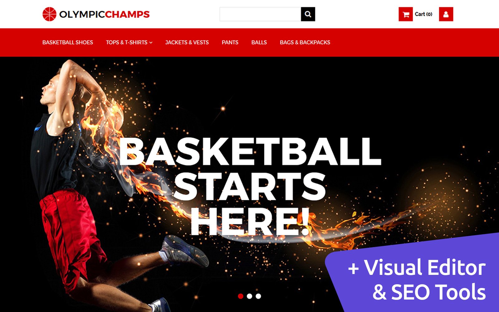 Responsywny ecommerce szablon MotoCMS OlympicChamps - Basketball #65069