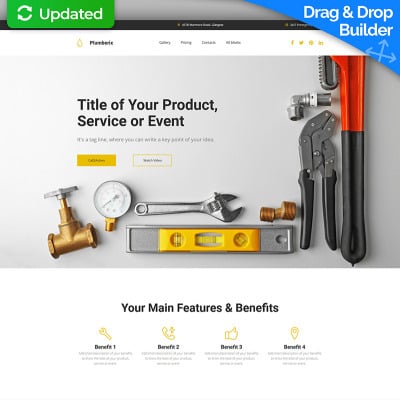 Шаблон посадочной страницы "Plumberix - Plumbing MotoCMS 3" #65034