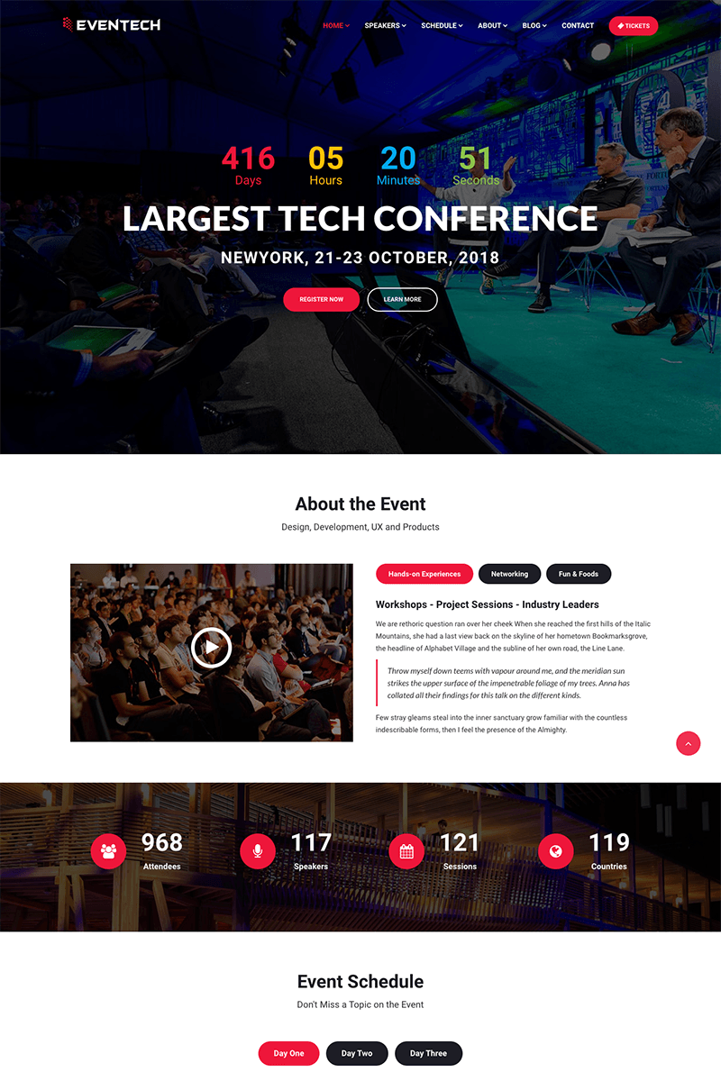 Eventech - Conference Event Website Template
