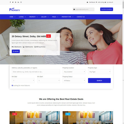 Property - property listing and single property Website Template