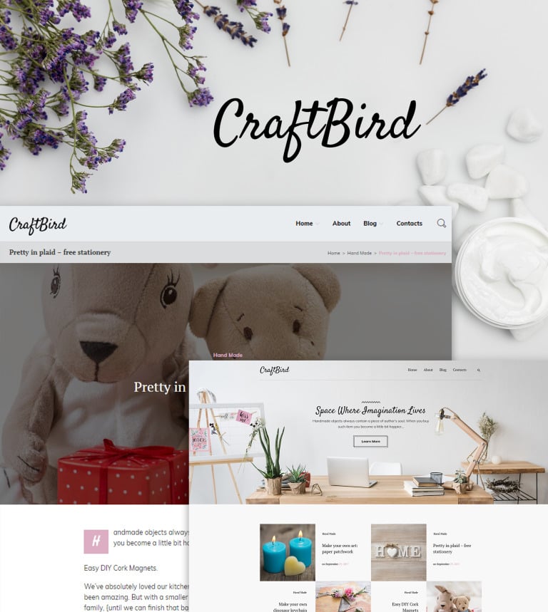   CraftBird - Handmade Artist Personal Blog WordPress Theme