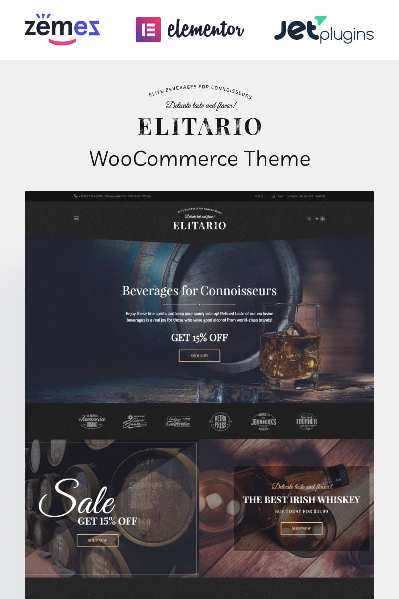 Elitario - Liquor Store WordPress Theme New Screenshots BIG