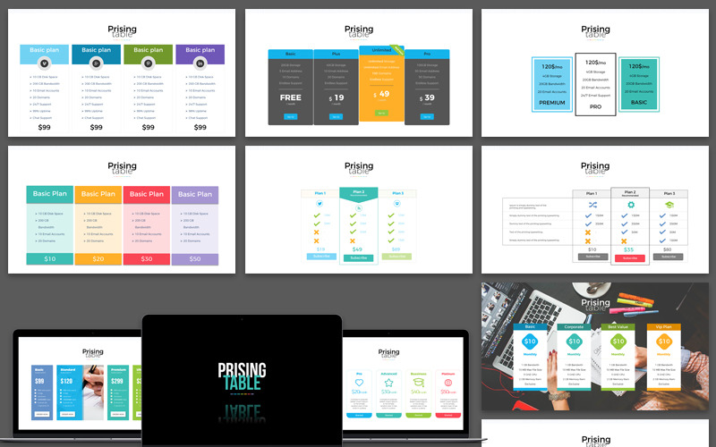 Pricing Table Presentation PowerPoint template PowerPoint Template