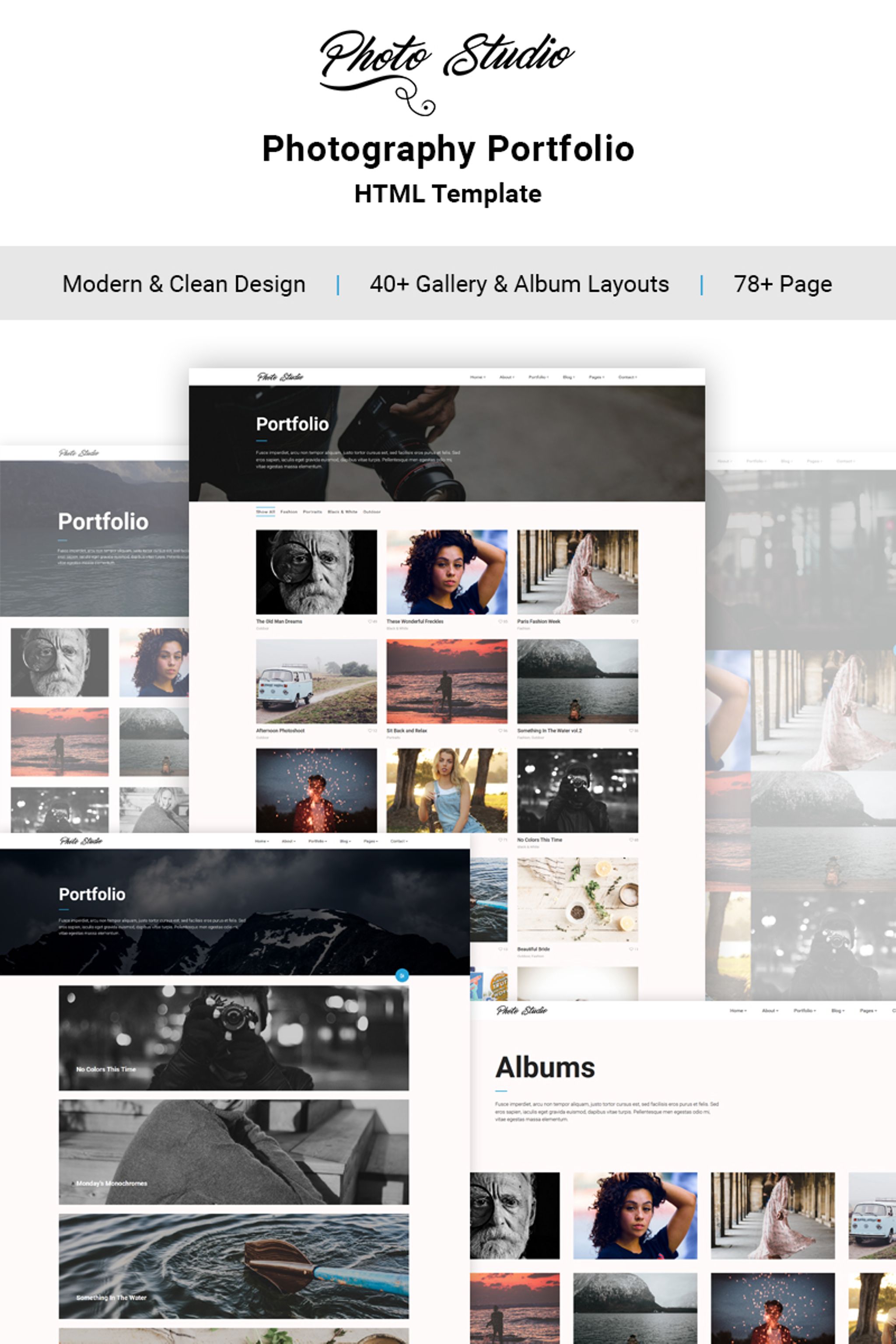 Responsive Photo Studio - Photo Portfolio Creative Web Sitesi #65120