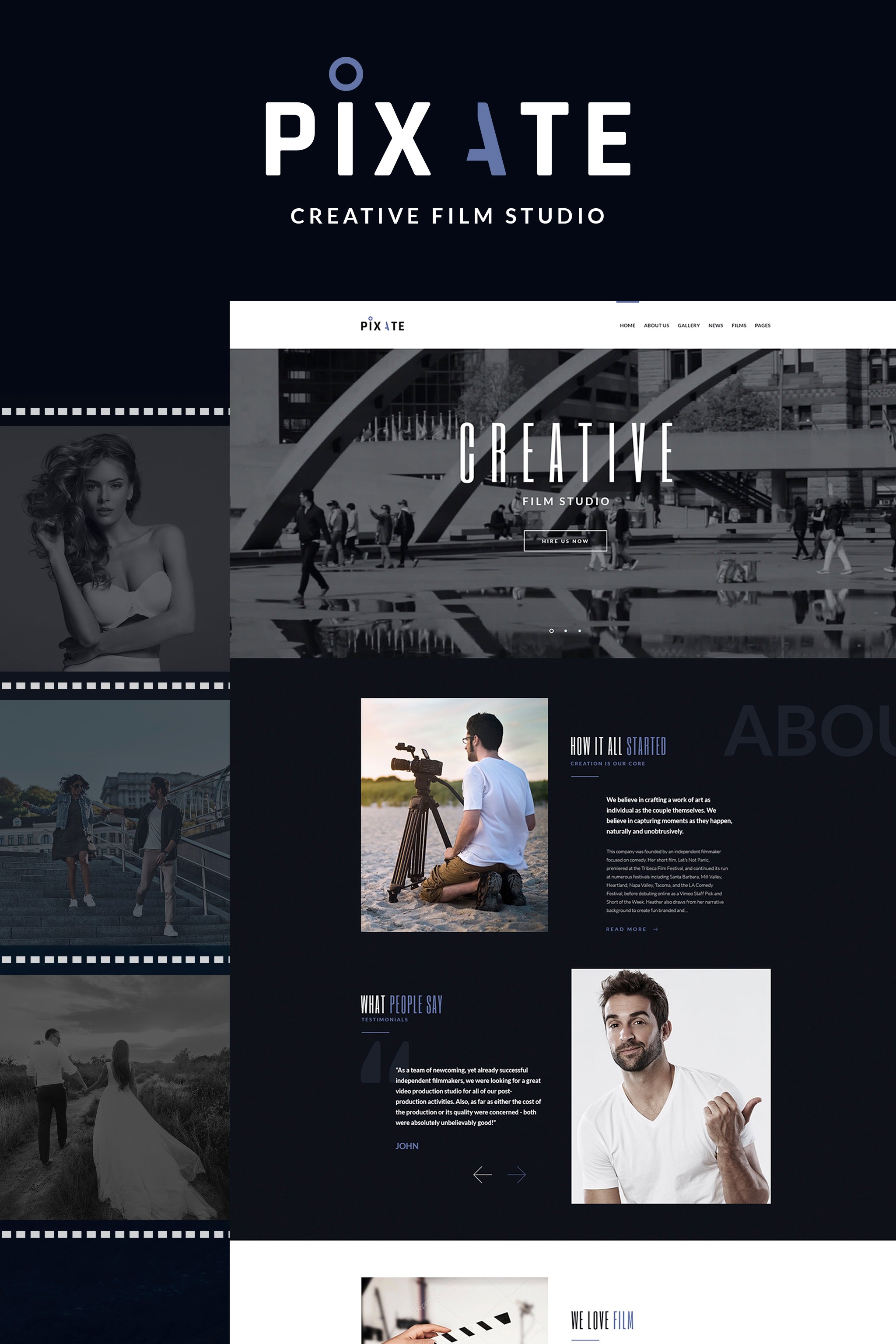 Tema De WordPress "Pixate - Movie Studio WordPress Theme" #65159 - captura de pantalla