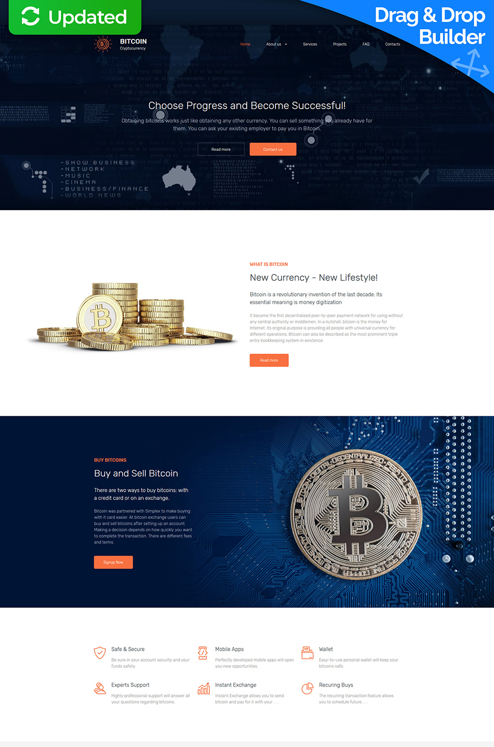 Bitcoin Company Premium Moto Cms 3 Template 65295 - 