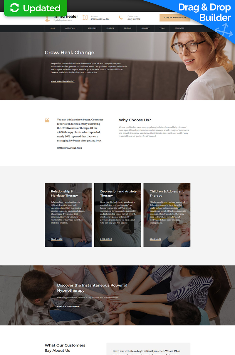 "Mind Healer - Psychologist Premium" modèle Moto CMS 3 adaptatif #65293 - screenshot