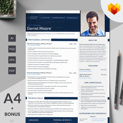 Modèle De CV pour site de développement Web #65245