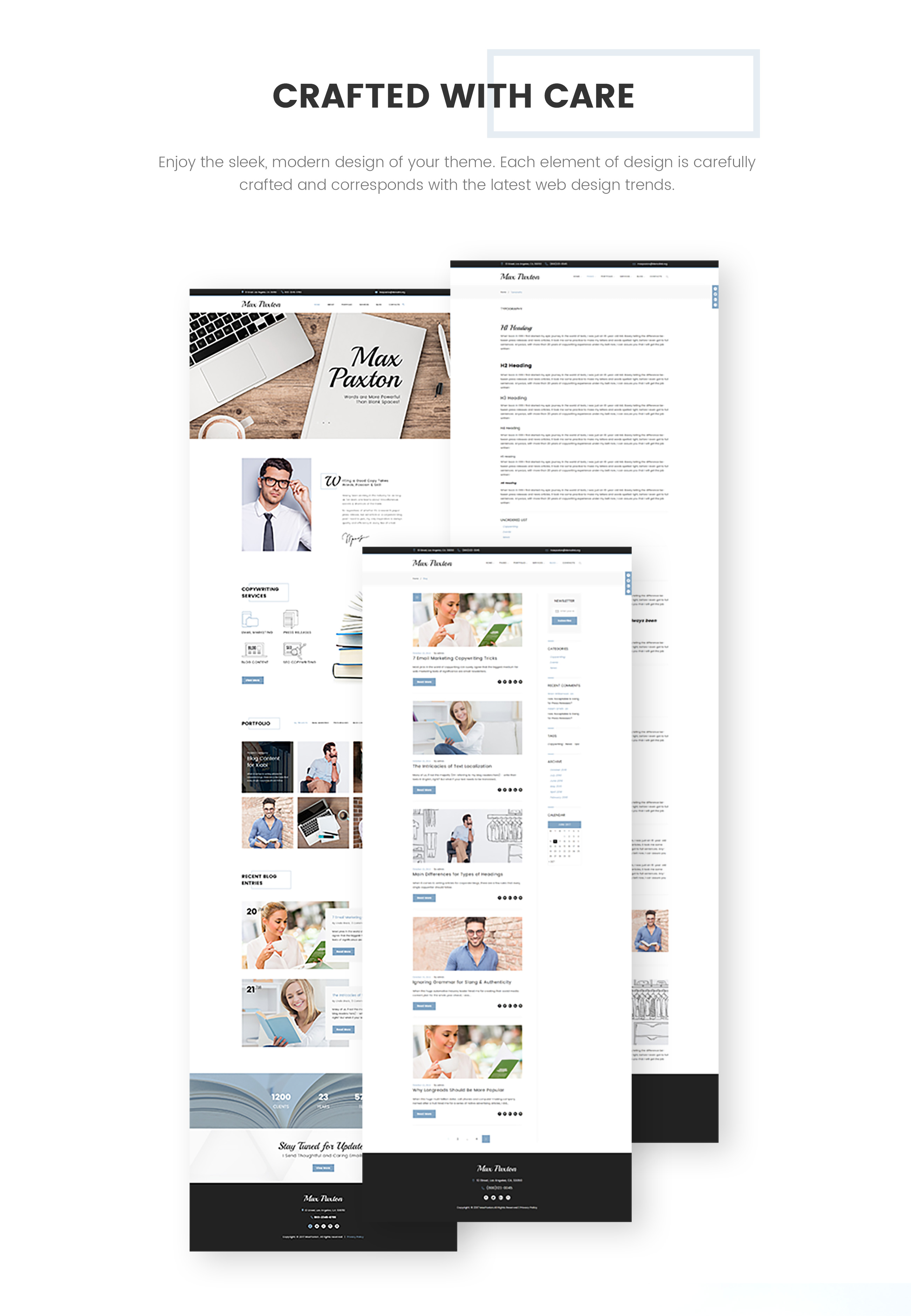 If you re a freelance copywriter and you need to have a personal website try out our fully responsive Copywriter Personal Website free WordPress theme and