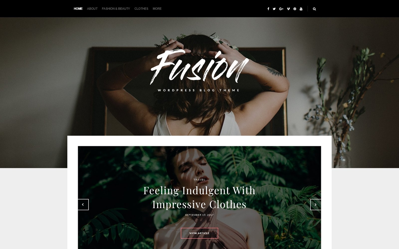 "Fusion - WordPress Blog Theme" - WordPress шаблон №65365